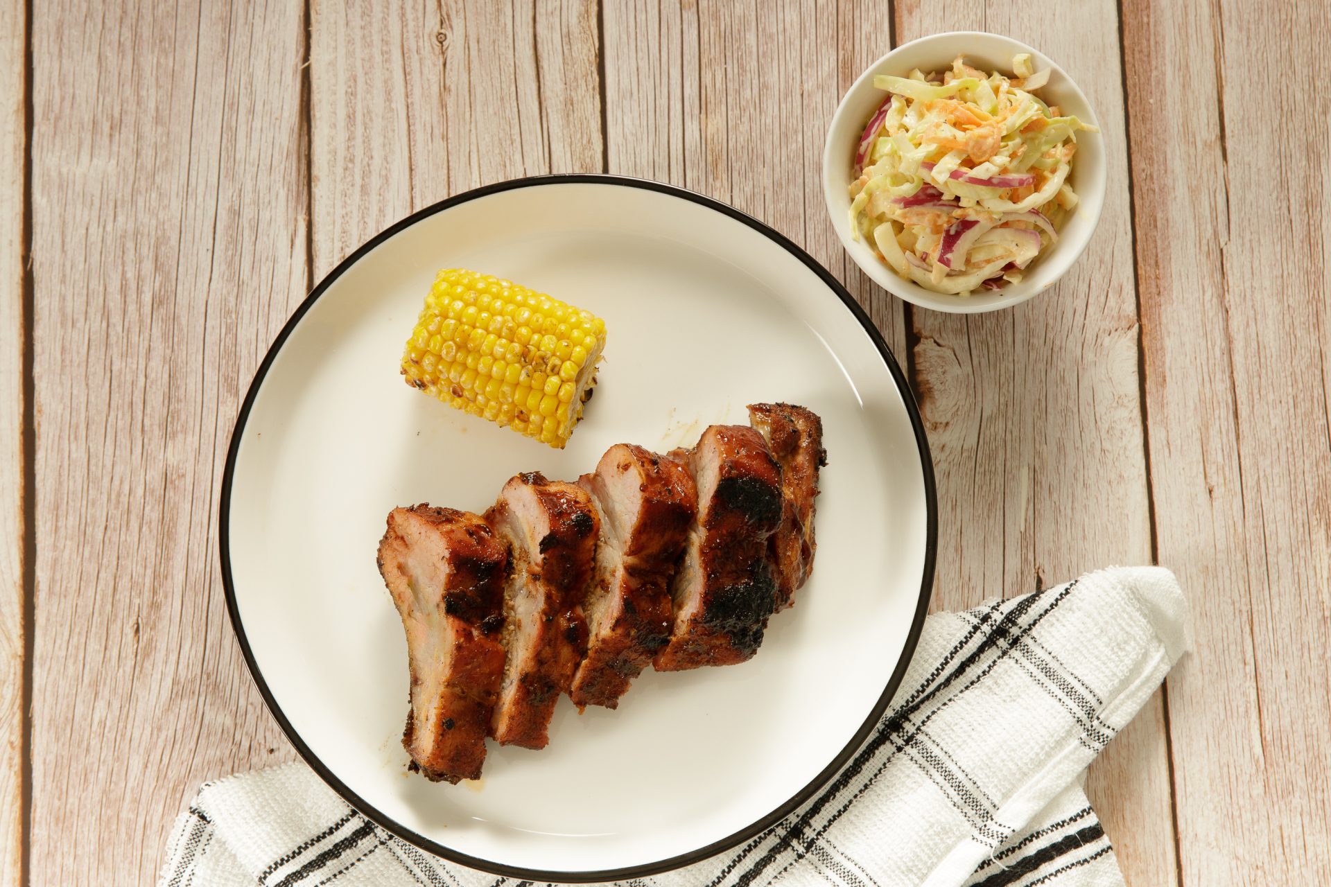 Fotografía gastronómica o producto Costillas de cerdo o Baby back ribs